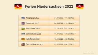 Ferien Niedersachsen 2022 [upl. by Ara983]