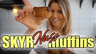 SKYR NUSS MUFFINS  gesund und einfach  Fitness Rezept 😋 [upl. by Derry]