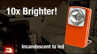 Converting Really Old Flashlight To LED  10x brighter and 4x longer runtime [upl. by Irrok550]