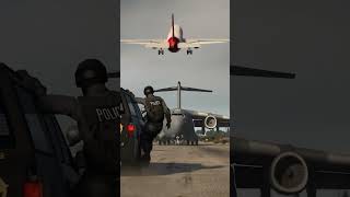 Military Jet Successfully Takeoff after Attack  GTA 5 shorts [upl. by Einneb]