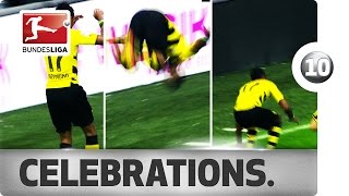 Top 10 Acrobatic Goal Celebrations [upl. by Otxilac]