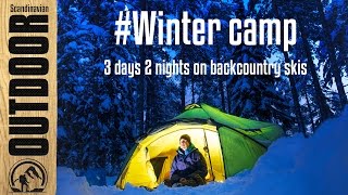 Winter camp 3 days 2 nights in Nordmarka using backcountry skis with pulk in 20C  HD amp Sub [upl. by Aihsad]