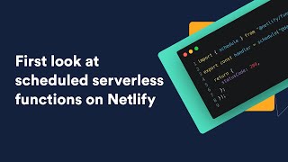 First look at Scheduled Serverless Functions Cron Jobs on Netlify [upl. by Egdirdle]