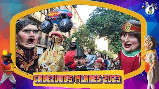 Cabezudos Pilares 2023  Salida Plaza del Pilar [upl. by Hoshi]