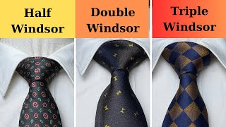 How to tie a Windsor Knot tieHalf Windsor Double Windsor and Triple Windsor  Mr Tip1987 [upl. by Irah734]