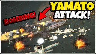 SWARM OF BOMBERS ATTACK THE HUGE YAMATO In Naval Art Gameplay [upl. by Nitsur]