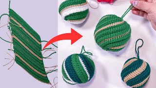 🧶Esferas tejidas a Crochet Patron INCREIBLE en 3D Faciles de tejer🎄🎄 [upl. by Lawrence]