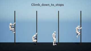 Climbing Pole Animation Pack New Added transitions to other packs [upl. by Sion972]