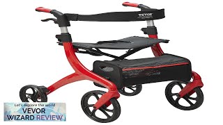 VEVOR Folding Rollator Walker for Seniors and Adults Lightweight Aluminum Rolling Walker Review [upl. by Nevuer]