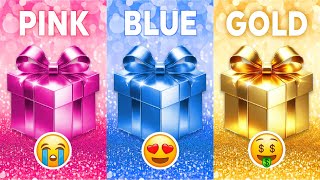 Choose your gift 🎁💝🤮 3 gift box challenge2 good amp 1 bad  Gold Blue amp Black chooseyourbox [upl. by Airod579]