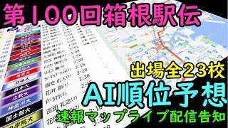 【箱根駅伝2024】AI順位予想・タイム予想・速報マップライブ配信のお知らせ [upl. by Akinohs784]