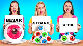 MAKANAN BESAR VS MAKANAN SEDANG VS MAKANAN KECIL  Tantangan 1000 Lapis Makanan oleh 123 GO FOOD [upl. by Oirramed]