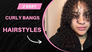 Quick amp Easy Curly bangs Hairstyles 🌸 [upl. by Leff]