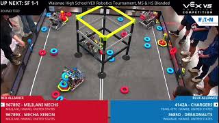 Waianae High School VEX Robotics High Stakes Tournament SF 11 [upl. by Nita]