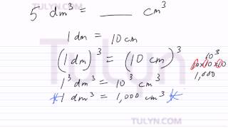 conversion of metric units cubic decimeter to cubic centimeter [upl. by Elatia]