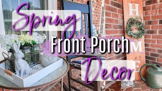 FRONT PORCH SPRING DECOR  DECORATE WITH ME [upl. by Arch37]