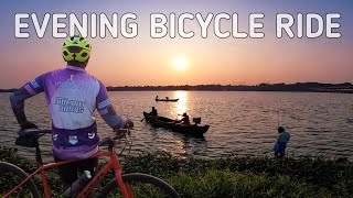 Beautiful Sunset View Point Kerala  Evening Bicycle Ride  Thannermukkam Bund [upl. by Neih813]