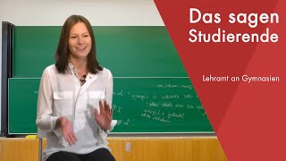 quotDas sagt die Studentinquot  Lehramt an Gymnasien studieren [upl. by Imoen]