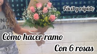 Cómo hacer un ramo con rosas fácil y rápido [upl. by Benjy]