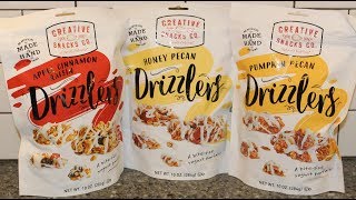 Creative Snacks Co Drizzlers Apple Cinnamon Raisin Honey Pecan amp Pumpkin Pecan Review [upl. by Sidoon]