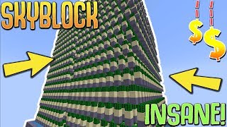 Building the BIGGEST amp RICHEST Cactus Farm on the SERVER Minecraft Skyblock 39 [upl. by Ellennahc]