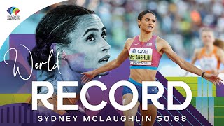 5068 SYDNEY SMASHES 400M HURDLES WORLD RECORD  World Athletics Championships Oregon 22 [upl. by Ecyaj]