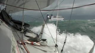 NORMANDY CHANNEL RACE  Quand le Class40 CARAC quotrencontrequot la Brittany ferries [upl. by Huoh]