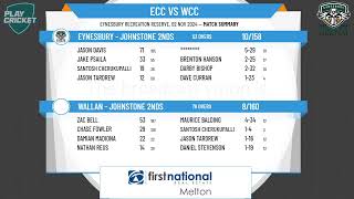 Eynesbury  Johnstone 2nds v Wallan  Johnstone 2nds [upl. by Hunfredo605]