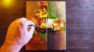 Intuitive Contemporary Abstract Painting In Acrylics  Palette Knife  Simple amp Easy Art [upl. by Yatnoed]