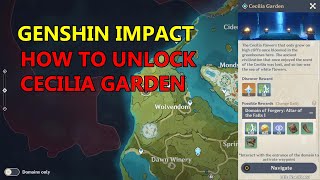 Genshin Impact Cecilia Garden Puzzle Solution  How to Unlock Domain [upl. by Ecirpak]