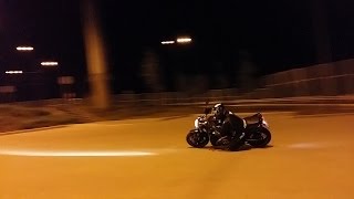 Training kneedragging on Yamaha MT01 [upl. by Grewitz588]