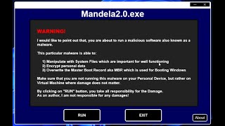 Mandela20exe  Warning Window Testing [upl. by Nhtanhoj661]