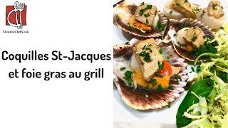 Coquilles SaintJacques et foie gras au grill [upl. by Reggis]