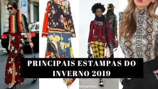 TENDÊNCIAS DE ESTAMPAS PARA O INVERNO 2019 [upl. by Anuhsal]