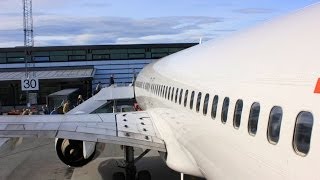 Smooth SAS 737 Startup Takeoff and Climb from HarstadNarvik Evenes EVEENEV [upl. by Etnahsa]