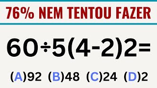 🌴 60÷5422  ❓  Tirando DÚVIDAS  Expressão Numerica  Matematica Basica [upl. by Nnod]