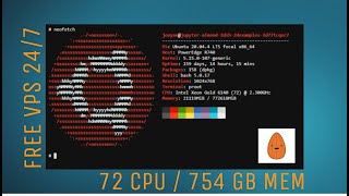 VPS Gratis 72 CPU  754 GB RAM Unlimited  Jupyter Alternatif 🌰 [upl. by Asemaj]