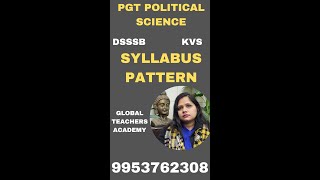 DSSSB PGT Political Science Syllabus  dsssb kvs pgt ugc [upl. by Ahseat803]