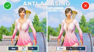 Anti Aliasing Enable vs Disable FPS Fix Lag For BGMI PUBG MOBILE [upl. by Helyn]