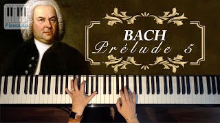 BACH WTC1 Prelude 5  piano slow version [upl. by Roseann]