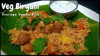 Seeraga Samba Vegetable Biryani Recipe in Tamil  Simple Veg Biryani  Seeraga Samba Biryani Recipes [upl. by Atilrahc]