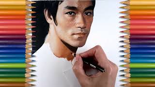 Drawing Bruce Lee in Colored Pencil  TimeLapse  Jasmina Susak [upl. by Rahas]