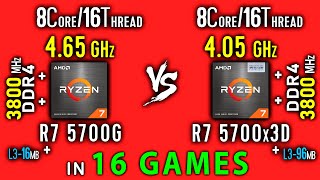 Ryzen 7 5700G vs Ryzen 7 5700x3D Test in 16 Games or R7 5700G vs R7 5700x3D [upl. by Carlo]