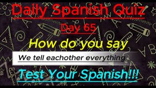 Daily Spanish Quiz Day 65 [upl. by Lleira842]