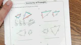 Similarity of Triangles Worksheet Bellwork Assignment [upl. by Trinity]