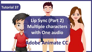 Adobe Animate CC 2024 Lip Sync multiple characters with one audio Hindi  Urdu [upl. by Crescint]