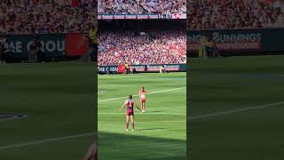 Rowbottom nails a long set shot in the 1st Quarter afl aflgrandfinal aflfinals brisbane shorts [upl. by Aneele]