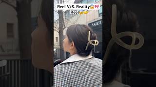 Reel vs Reality😇🎀✨😱 hair hack hairstyle hairstylinghacks trending [upl. by Arama]