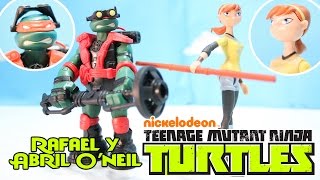 ESPAÑOL TORTUGAS NINJA Rafael tecnologia de sigilo y Abril Oneil  figuras  juguetes  reseña [upl. by Nnylarak]