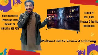 Multynet 32NX7 Android TV Review amp Unboxing Best Andriod Led TV in Pakistan [upl. by Enoek]